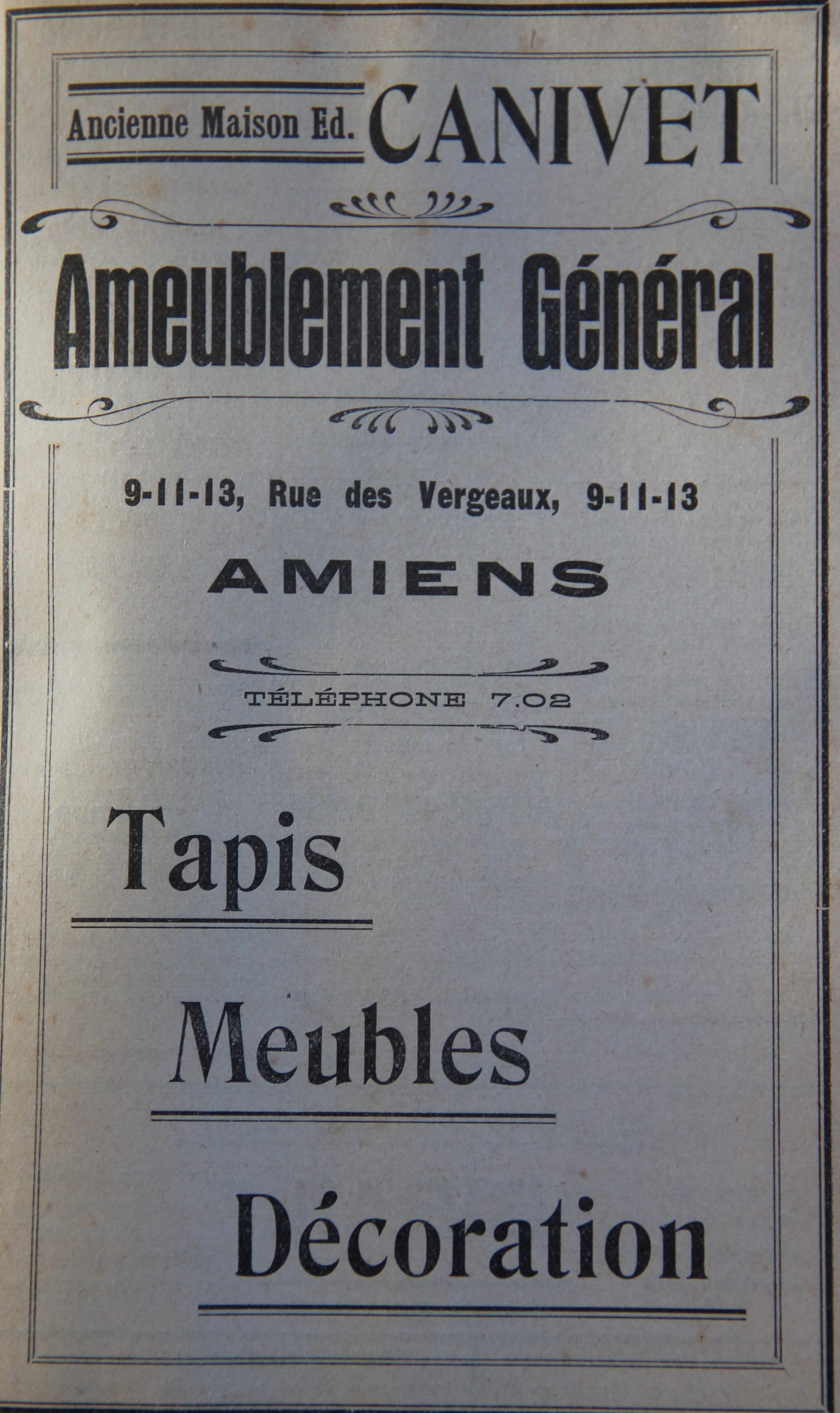 Publicité dans l'annuaire de 1932