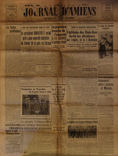 Fichier:Journal amiens 16 mai 1939 couv.jpg